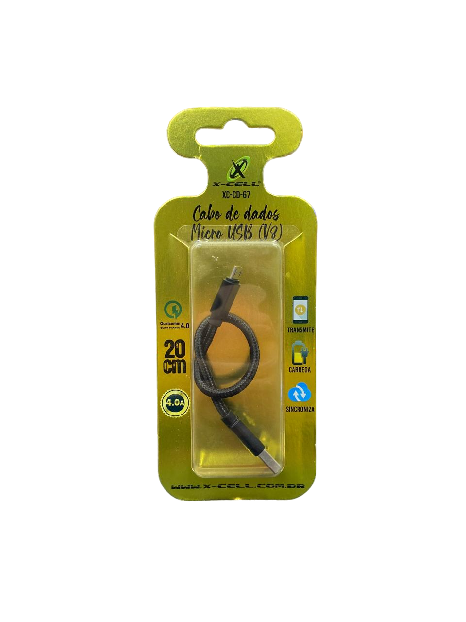 Cabo De Dados Micro USB X-Cell XC-CD-67 20Cm